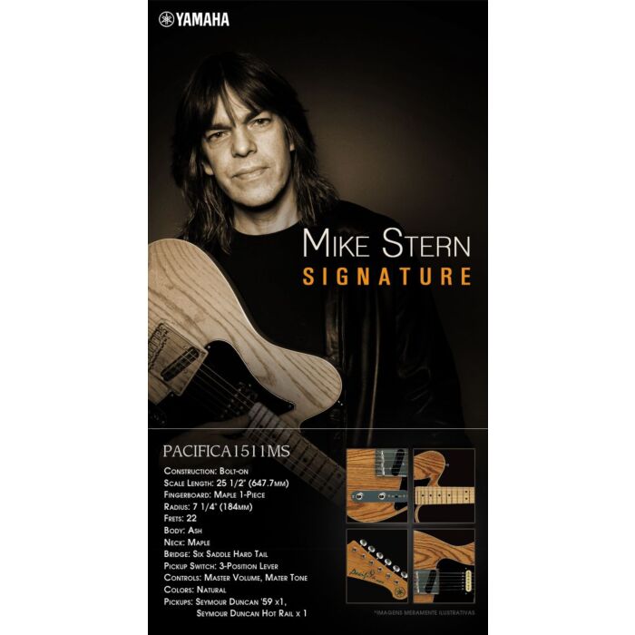 Yamaha pacifica 1511 mike stern guitarra Guitarra elétrica de 22 trastes e Pickup´s Seymour Duncan '59 e Seymour Duncan Hot Rail-yamaha pacifica 1511 mike stern guitarra ID-1226