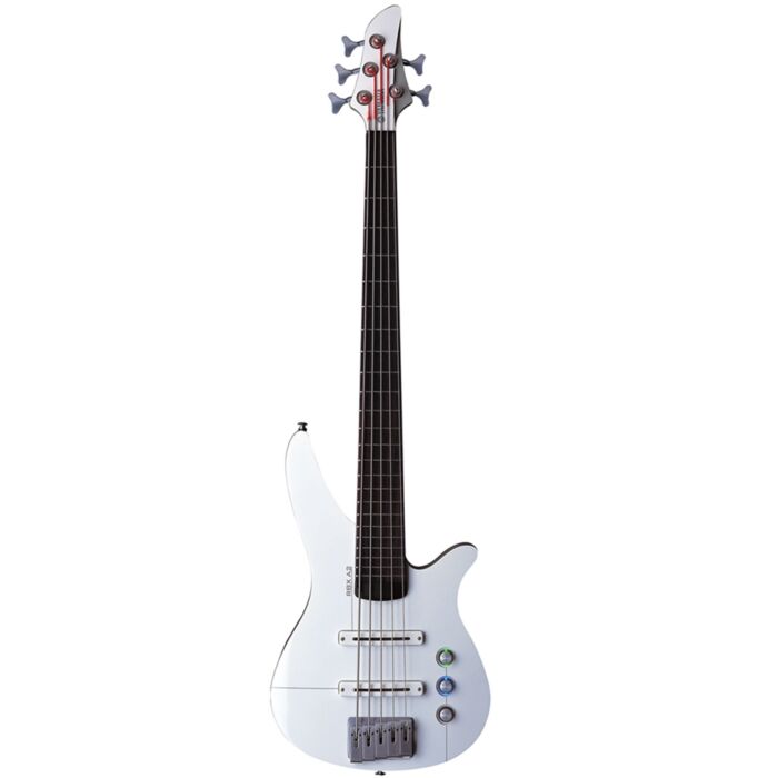 Yamaha rbx5a2-w baixo Contrabaixo de 5 cordas passivo, corpo A.I.R. (Alternative Internal Resonance), 24 trastes, escala em rosewood, braço em maple, 2 captadores Ceramic Bar Single e ponte A.I.R. Mountaing System Bridge. Controles: Front volume, Rear Vol