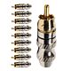 Conector Linha Rca Macho Metal Preto Storm 10 Unidades 1