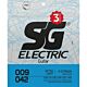 Encordoamento Para Guitarra .009 Extra Light Pack (c/3) SG 1