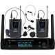 Sistema de Microfone Duplo Sem Fio Com Headset Leson LS962 Preto 1
