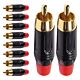 Conector Linha Rca Macho Vermelho Metal Storm 10 Unidades 1