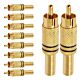 Conector Linha Rca Macho Metal Gold Preto Storm 10 Unidades 1