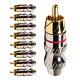 Conector Linha Rca Macho Metal Vermelho Storm 10 Unidades 1