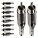 Conector Linha Rca Macho Niquel Preto Com Mola Storm 10 Unidades 1