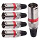 Conector Xlr Macho Linha Vermelho Metalico Storm 05 Unidades 1