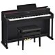 Casio ap-470 celviano piano digital Preto Piano digital com 88 teclas sensitivas (Scaled Hammer Action II de 3 niveis de sensibilidade), com acabamento em ébano e marfim sintético, simulador de abertura do tampo, 256 notas de polifonia, 22 timbres (tecn