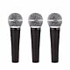 waldman s-580-3p kit c/ 3 mics dinamicos cardioides, case, cachimbos