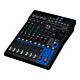Yamaha MG10XUF Mixer Mixer analógico de pequenas dimensões com 10 entradas. Destas, são 4 entradas D-PRE de microfone com PAD e phantom power (48V), compressor de 1-knob. Saídas ST XLR balanceadas, chassis de metal, fonte externa 120V. Possui efeito SPX e