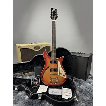 Duesenberg Double Cat Guitarra Semi-Acústica Vintage Burst - Vista Frontal