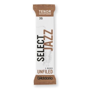 Palheta Sax Tenor 3S Unfiled (Unidade) D Addario Select Jazz modelo 25/RRS01TSX3S-B25