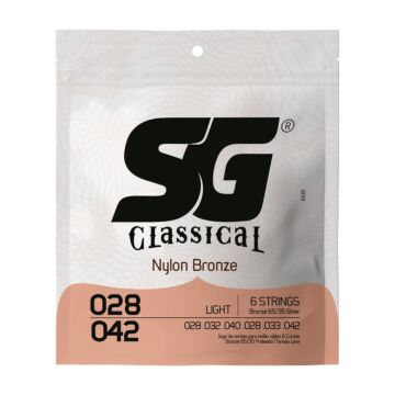 Encordoamento P/violão Nylon Bronze 65/35 Prata Tensão Leve Sg 0.028 1