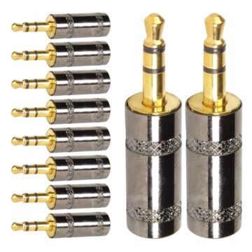 Conector P2 Stereo Metal Preto Gold Storm 10 Unidades 1