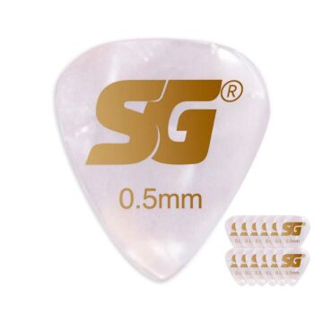 Palheta Tradicional Celuloide Perolada Extra Fina 0,50mm Pct C/12 Sg 1