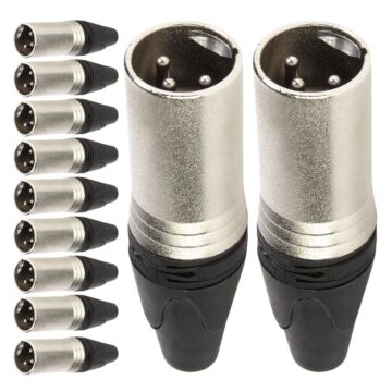 Conector Xlr Macho Linha 3 Polos Metal Storm 10 Unidades 1