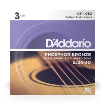 Encordoamento Violão Aço (3 Jogos) DAddario Phosphor Bronze 1