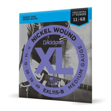 Encordoamento Guitarra 11-49 Corda Extra D Addario EXL115-B 1