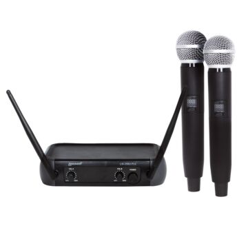 Microfone UHF 2 bastões LM-258U-PLL Lexsen - Sistema sem fio UHF true-diversity