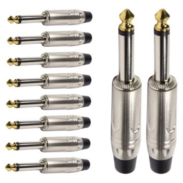 Conector P10 Macho Linha Mono Metal Ponta Gold Storm 10 Unidades 1