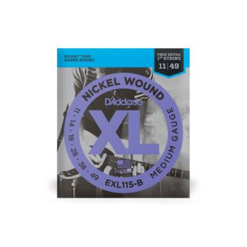 Cordas Para Guitarra D Addario Xl Nickel Wound Exl115-b .011-.049 Com Corda Extra Pl011 1