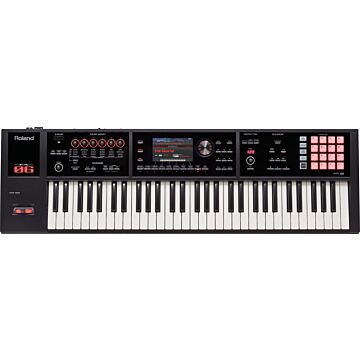 Roland FA-06 Workstation Preto - Vista Superior do Painel de Controle
