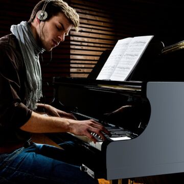 GH148 Kayserburg Heritage Series Piano Acústico-A111 - Ebony Polish-ProRecord QuietTime e Silent System - DSK1