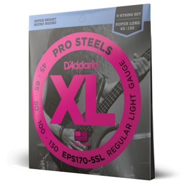 Encordoamento Baixo 5C 45-130 D Addario ProSteels EPS170-5SL