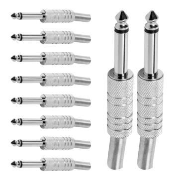 Conector P10 Macho Linha Mono Niquel Com Mola Storm 10 Unidades 1