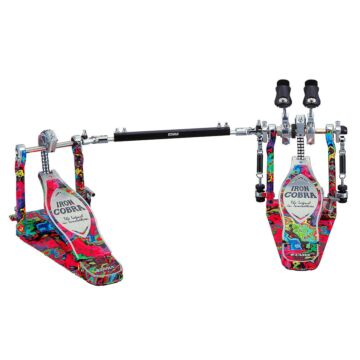 Pedal Duplo Edição Limitada 50 Anos Psychedelic Rainbow Tama Iron Cobra 900 Power Glide 50th Anniversary HP900PWMPR