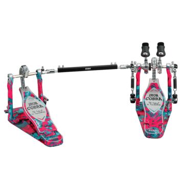 Pedal Duplo Edição Limitada 50 Anos Coral Swirl Tama Iron Cobra 900 Rolling Glide 50th Anniversary HP900RWMCS