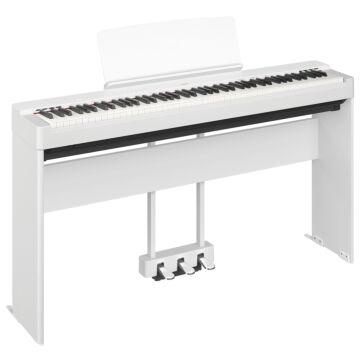 Yamaha P-225 Piano Digital-Branco-Instrumento + suporte L200 + pedal triplo LP1