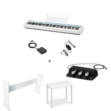 Piano Digital Casio Privia PX-S1100-Instrumento + suporte Opus + Pedal Triplo + Banqueta Saty-CALM BLUE