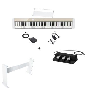 Piano Digital Casio Privia PX-S1100-Instrumento + suporte Opus + Pedal Triplo-MELLOW BEIGE