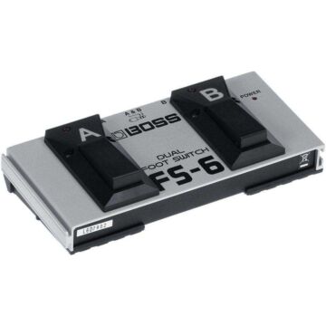 O Footswitch 2 em 1 O FS-6 combina os práticos modelos FS-5L (tipo fixo) e FS-5U (tipo momentâneo) numa única caixa super compacta e resistente. Com dois pedais de acionamento, o FS-6 permite trabalhar com dois FS-5L, dois FS-5U ou ainda um pedal de cada 
