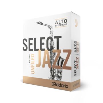 Palheta Sax Alto 3S Unfiled (10 Peças) D Addario Select Jazz modelo RRS10ASX3S