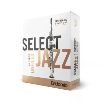 Palheta Sax Soprano 3S (10 Unidades) D Addario Select Jazz modelo RRS10SSX3S