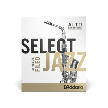 Palheta Sax Alto 2S Filed (10 Peças) D Addario Select Jazz modelo RSF10ASX2S