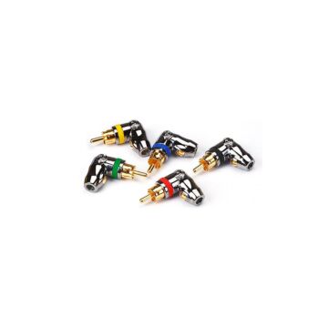 Plugue RCA Angulado 90º Macho 5 Unidades D Addario RTRCAP5