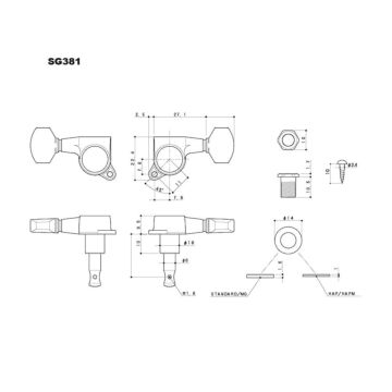 Tarraxa Trava (L3+R3) Cromada (6 Peças) Gotoh SG381MG-05 C