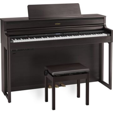Piano Digital Roland HP704 - Teclado PHA-50 Madeira, 4 Alto-falantes