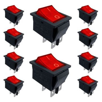 Chave Kcd4 4 Terminais Vermelha 15a 250vac Storm (10 Un) 1