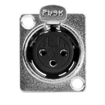 Conector Xlr Painel Cromado Fêmea Mxt 10 Unidades 1