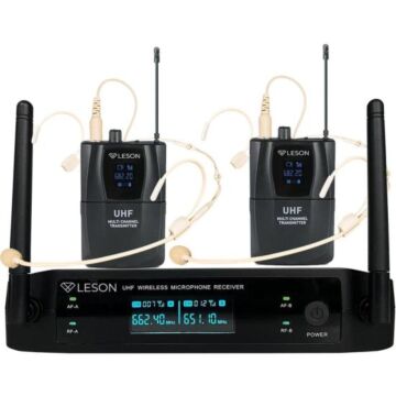 Comprar Sistema de Microfone Duplo Sem Fio Leson LS962 Bege - 1