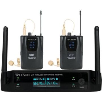 Comprar Sistema de Microfone Duplo Sem Fio Leson LS962 Preto - 1