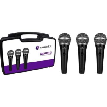 Comprar Kit de Microfone Harmonics MDU101 Com 3 Microfones Dinâmico Cardióide - 1