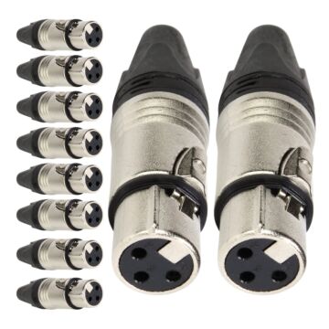 Conector Xlr Fema Linha 3 Polos Metal Storm 10 Unidades 1