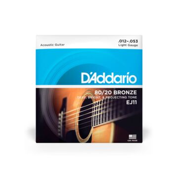 Cordas Para Violão Aço D Addario Bronze 80/20 Ej11 012" 053" 1