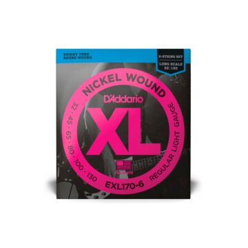 Encordoamento Para Baixo D Addario Xl Nickel Wound Exl170-6 6 Cordas Escala Longa .032-.130 1