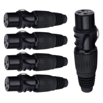 Conector Xlr Fêma Linha Preto Metalico Storm 05 Unidades 1