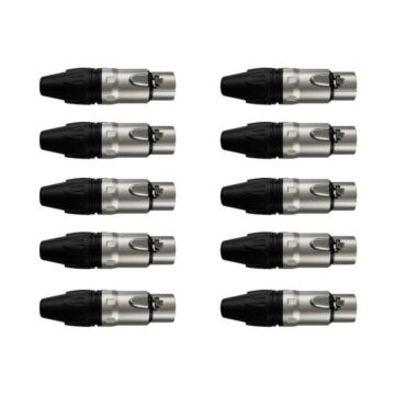 Kit Conector Xlr Femea Wc 1003 (10un) Wireconex 1